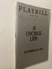 A Chorus Line Playbill Record Breaking Performance - Sept 29  1983 Damaged Cover