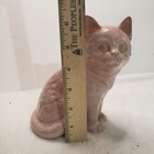 Vintage Kitty Cat Kitten Figurine Ceramic Pink High Gloss Glaze - Unsigned