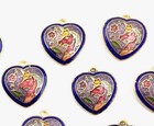 12 Vintage Cloisonn   Unicorn   Flower Pink Blue Gold Heart Pendant Charms 5312pt