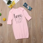 2pcs Newborn Baby Girl Cotton Swaddle Wrap Blanket Sleeping Bag Sleepsack Set