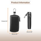 Genuine Leather Key Holder Bag Car Chain Wallet With 6 Hooks Keyring Black