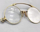 Antique 12k Gold-filled Pince-nez Eyeglasses W  Ornate Detailing Ear Chain Clip