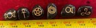 Pagan Wiccan Engraved Stones Set Of 6 - Black Agate Moon Pentagram Reiki Paga