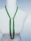 Antique Venitian Rare Verdant Green Square-holed Seed Beads Necklace