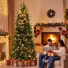 Pre Lit Artificial Christmas Tree Fraser Fir Warm White Led Lights Metal Stand