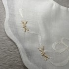Vintage Ivory White Embroidered Baby Doll Handmade Lined Bib Portugal