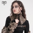 Devil Fashion Steampunk Gothic Women Brown Distressed Asymmetrical Shawl Collar