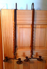 Vintage Handmade  Pair Metal Sawtooth Trammel Candle Holders