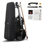 Glarry 4 4 Acoustic Violin Basswood Full Size Case Bow Rosin   Case