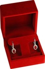Red Velvet Jewelry Box For Earrings - Dangle  Hoops  Studs Gift Organizer