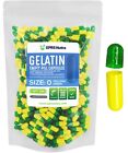 Size 0 Green   Yellow Empty Gelatin Pill Capsules Kosher Gluten-free Halal Gel