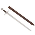Medieval One Handed Sword Carbon Steel Hand Forged Classic With Leather Scabbard