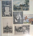 Vtg Scrapbook Album Military Related 1920-1950 s Photos Postcards   55 Pieces