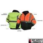 High Visibility Waterproof Insulated Reflective Road Work Bomber Jacket  sm-5x 