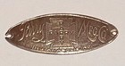 Antique Parry Mfg Co Indianapolis In Buggy Carriage Brass Oval Tag plate   look 