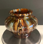 Rare  Vintage Brush Mccoy Brown Onyx Pottery With Handles   9 x6 5    1920 s 