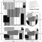 Grey Geometric Shower Curtain Set With Toilet Lid Cover And Non-slip Rugs For Ba