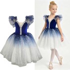 Kids Girls Tutu Competition Ballet Dress Sparkly Dance Costume Star Sequin