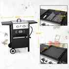 2-burner Gas Grill And Griddle Combo Small Flat Top Grill Outdoor Propane Bbq