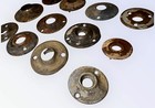 Lot Of 12 Antique Door Knob Back Plate Collar Round Cast Brass   Iron Rosettes
