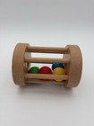Monti Kids Wooden Rolling Drum Rattle Montessori Baby Toy Colorful Balls Crawl