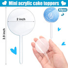48 Pcs 2 Inch Blank Acrylic Cupcake Toppers Diy Round Cupcake Picks Mini Cupcake