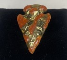 Vintage Arrow Head Gold And Orange Western Bolo Tie Slide
