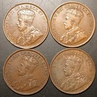 4pc  Lot Canada Edward Vii Large Cents Different Dates  2