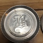 Vintage Hammered Aluminum Drinking Coasters Old English Letter    b    Set Of 6