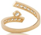 0 80ct Round Lab Created Diamond Women s Bypass Toe Ring 14k Yellow Gold Finish