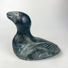 Vintage Inuit Eskimo Carved Soapstone Bird Figurine 1974 Signed