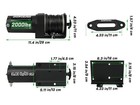 2000lb Atv Winch Electric 12v with Synthetic Rope  Rv 2000lb Synthetic Winch