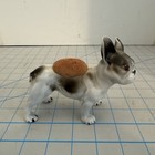 Vintage Porcelain Ceramic French Bulldog Pin Cushion Figurine Japan