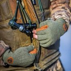 Hunt Monkey Sz S m Wooly Half Finger Knit Wool Hunting Gloves Hw713 Small Medium