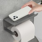 Black Modern Toilet Paper Holder With Storage Shelf Wall Mounted Rack