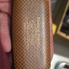 Edwin J  Haffely Brown Leather Hard Clamshell Eyeglass Case Felt Lining
