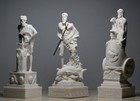 3 Greek Roman Gods Poseidon Ares Hephaestus Statue Sculpture Figurine Set 
