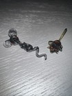 2 Vintage Hand Blown Art Glass Miniature Mice Figurines With Red Eyes