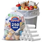 250 Count Clear Trash Bags 30-35 Gallon  Puncture-resistant Garbage Liners For H