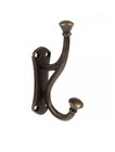 3 Bronze Metal Coat Hook Brushed Brass Antique Rustic Wall Mounted 2 Hooks
