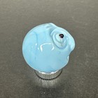 Contemporary Handmade Art Glass Marble 1 00  Baby Blue Moon Man Mib Signed Gift