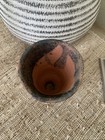 Vtg Vase Japanese Pottery Unglazed Earthy Pottery Brown Red Cup  4   