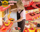 Kids Kitchen Play Set 50pcs Pretend Cooking Toys Sound Effects Toddler