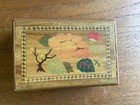     vintage Japanese Inlaid Wood Puzzle Box Mt  Fuji Scene Marquetry Japan