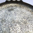 Vintage Heavy Brass Metal Engraved Cigar Ashtray Trinket Tray Made In India