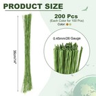 200 Pcs Florist Wire 0 45mm 26 Gauge Floral Flower Stem Wire  Brown light Green