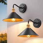 Edishine Gooseneck Barn Light Vintage Wall Sconce For Outdoor Spaces 2 Pack