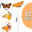 12 Set Halloween Monarch Butterfly Decoration Artificial Butterflies Feather Pic