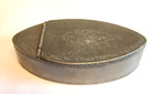 Antique Pewter Snuff Box Hinged Monogram Etched Decorated