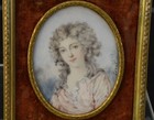 Exquisite Antique French Miniature Portrait Of Jeannine Dumas 19th Century C 188